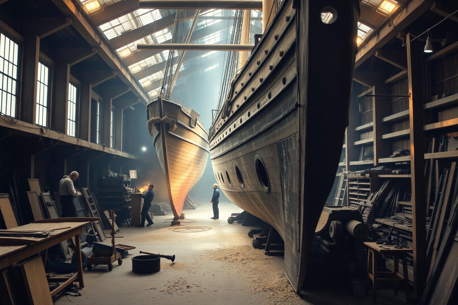 La restauration d'un grand voilier dans un chantier naval